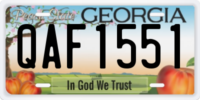 GA license plate QAF1551
