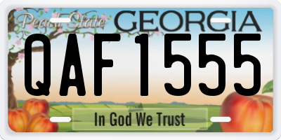GA license plate QAF1555