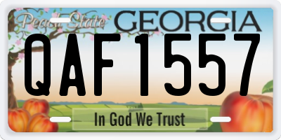 GA license plate QAF1557