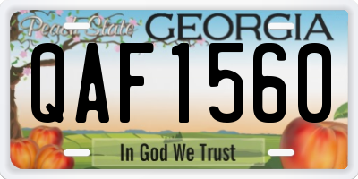 GA license plate QAF1560