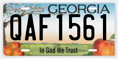 GA license plate QAF1561