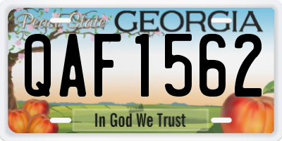 GA license plate QAF1562