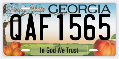 GA license plate QAF1565