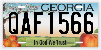 GA license plate QAF1566