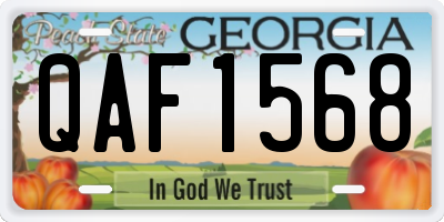 GA license plate QAF1568