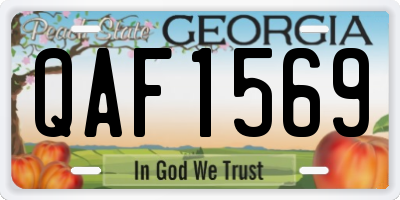 GA license plate QAF1569