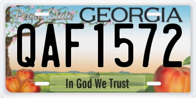 GA license plate QAF1572