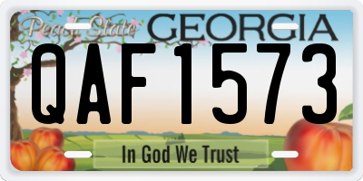 GA license plate QAF1573