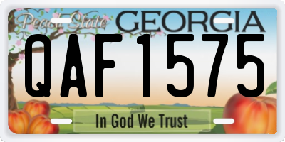 GA license plate QAF1575