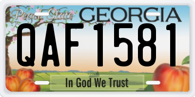 GA license plate QAF1581