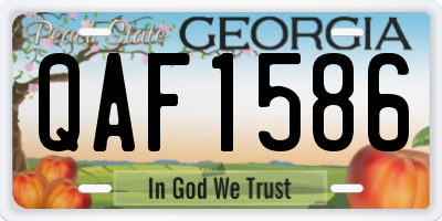 GA license plate QAF1586