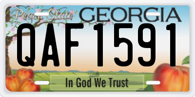 GA license plate QAF1591