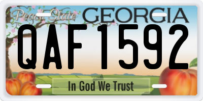 GA license plate QAF1592