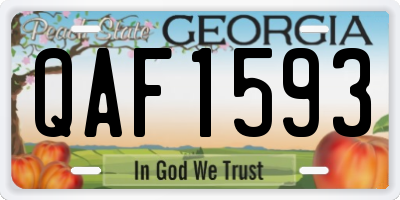 GA license plate QAF1593