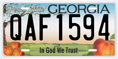 GA license plate QAF1594