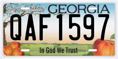GA license plate QAF1597