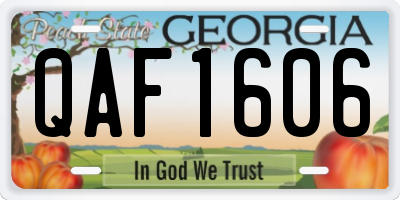 GA license plate QAF1606