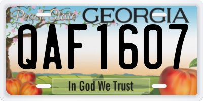 GA license plate QAF1607
