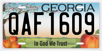GA license plate QAF1609