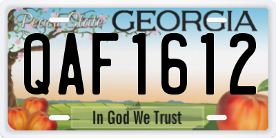 GA license plate QAF1612