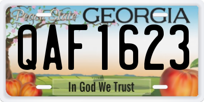 GA license plate QAF1623