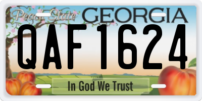 GA license plate QAF1624