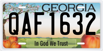 GA license plate QAF1632