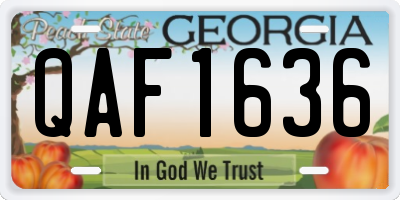 GA license plate QAF1636