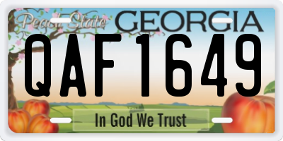 GA license plate QAF1649