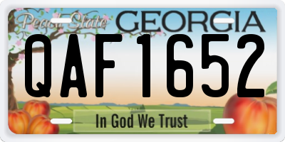 GA license plate QAF1652