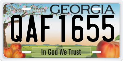 GA license plate QAF1655