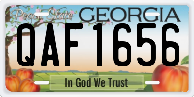GA license plate QAF1656