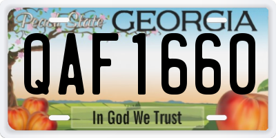 GA license plate QAF1660