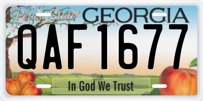 GA license plate QAF1677