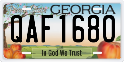 GA license plate QAF1680
