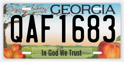 GA license plate QAF1683
