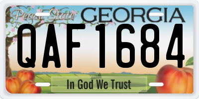 GA license plate QAF1684