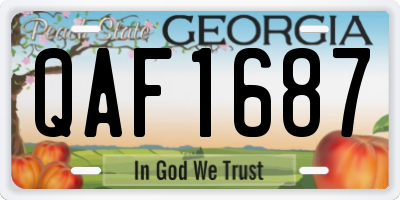 GA license plate QAF1687