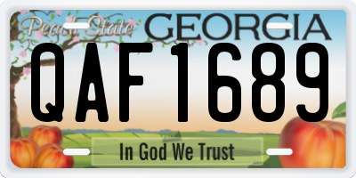GA license plate QAF1689