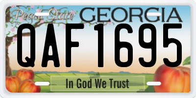 GA license plate QAF1695