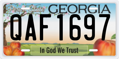 GA license plate QAF1697