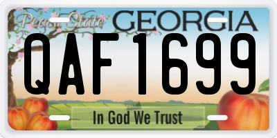 GA license plate QAF1699