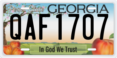 GA license plate QAF1707