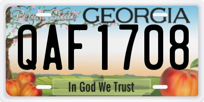 GA license plate QAF1708