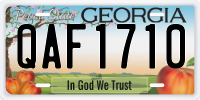 GA license plate QAF1710