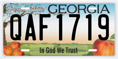 GA license plate QAF1719