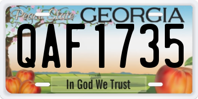 GA license plate QAF1735