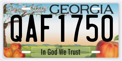 GA license plate QAF1750