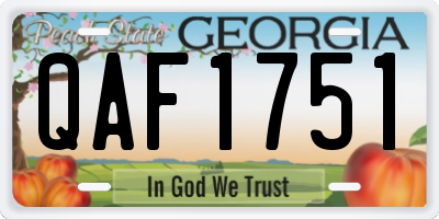 GA license plate QAF1751