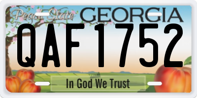 GA license plate QAF1752